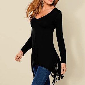 VENUS Fringe Detail Tunic Top Size XL